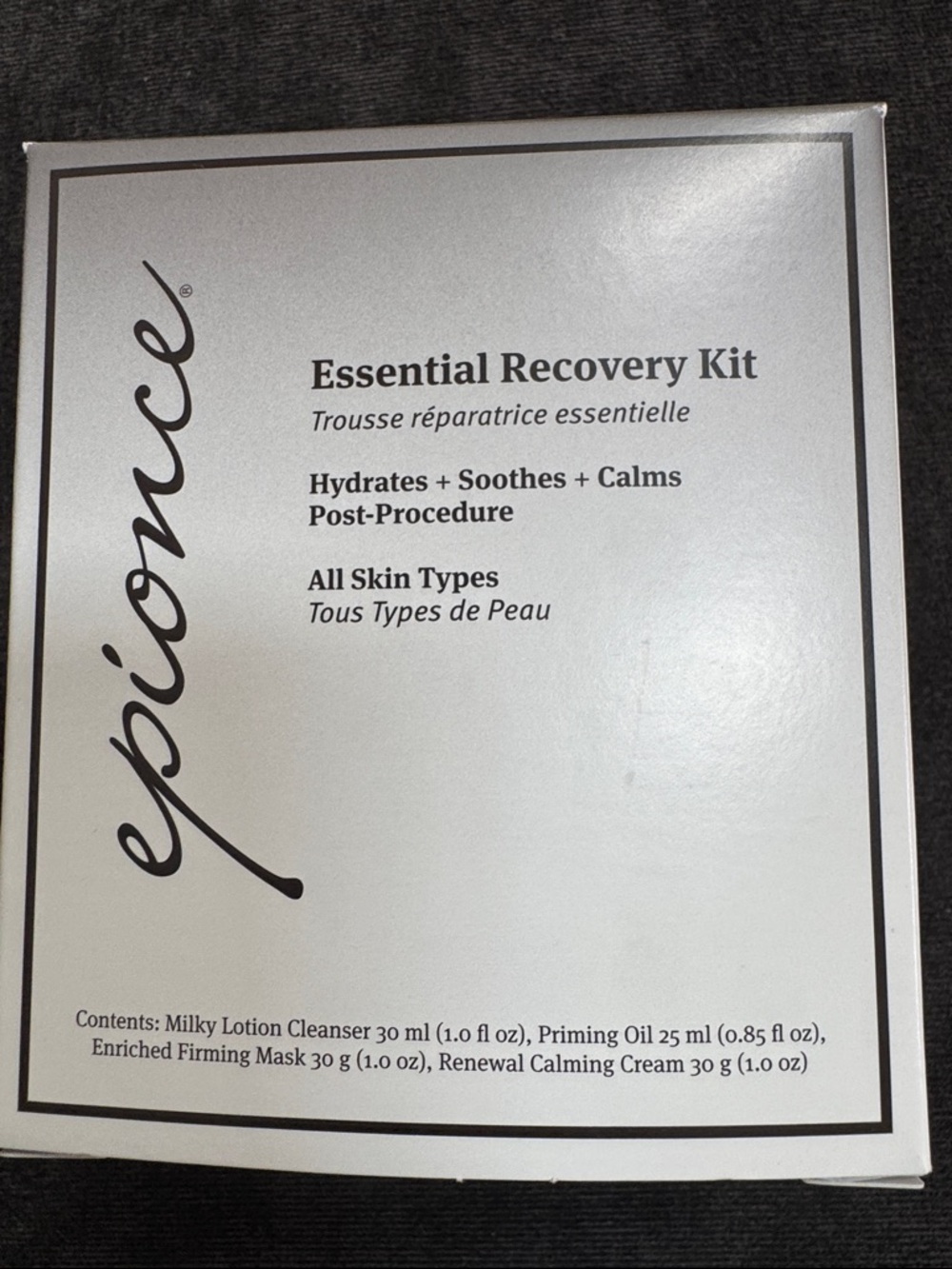 New in Box Epionce Essential Recovery Kit